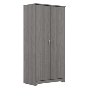 bush furniture cabot kitchen pantry cabinet with doors, tall, modern gray