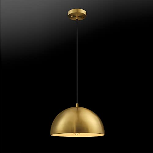 Novogratz x Globe Electric 65826 Hazel 1-Light Pendant Lighting, Matte Brass, Bulb Not Included