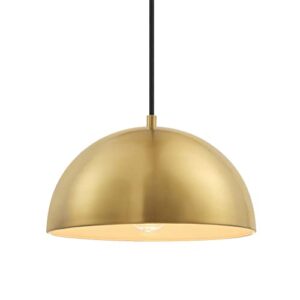 Novogratz x Globe Electric 65826 Hazel 1-Light Pendant Lighting, Matte Brass, Bulb Not Included