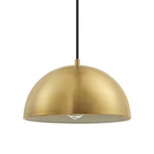 Novogratz x Globe Electric 65826 Hazel 1-Light Pendant Lighting, Matte Brass, Bulb Not Included