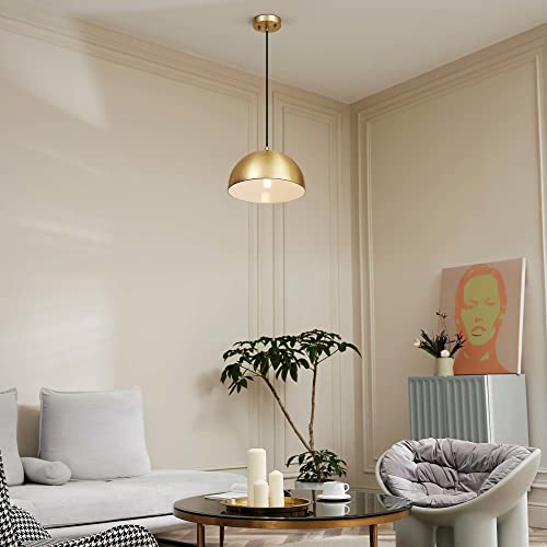 Novogratz x Globe Electric 65826 Hazel 1-Light Pendant Lighting, Matte Brass, Bulb Not Included