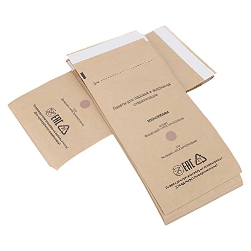 100Pcs Self Sealing Cleaning Pouch, Disposable Cleaning Paper Bags for Encapsulating Dental Tools and Nail Art Supplies, Nail Art Cleaning Bag for Oral Cavity Beauty (100x200mm / 3.9x7.9in)(100Pcs)