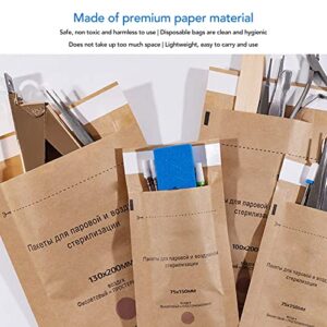 100Pcs Self Sealing Cleaning Pouch, Disposable Cleaning Paper Bags for Encapsulating Dental Tools and Nail Art Supplies, Nail Art Cleaning Bag for Oral Cavity Beauty (100x200mm / 3.9x7.9in)(100Pcs)