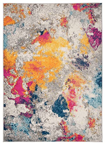Rugshop Distressed Abstract Watercolor Area Rug 6'6" x 9' Multi