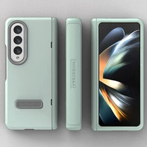 VRS DESIGN Terra Guard Modern for Galaxy Z Fold 4 5G (2022), Premium Modern Neat Style [Anti Scratch Hinge Protection] Case with Tempered Glass Screen Protector (Mint)