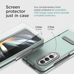 VRS DESIGN Terra Guard Modern for Galaxy Z Fold 4 5G (2022), Premium Modern Neat Style [Anti Scratch Hinge Protection] Case with Tempered Glass Screen Protector (Mint)