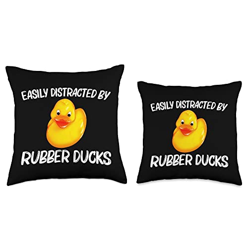 Cool Rubber Duck Gifts Toy Duck Accessories & Stuf Funny Art for Men Women Kids Rubber Ducks Duckie Throw Pillow, 16x16, Multicolor