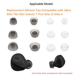 Earbud Replacement Tips Compatible with Jabra Elite 75t Headphone，6 Pairs Earbud Silicone Tips Compatible with Soundcore Liberty、Truengine Se、Echo Buds Ect.