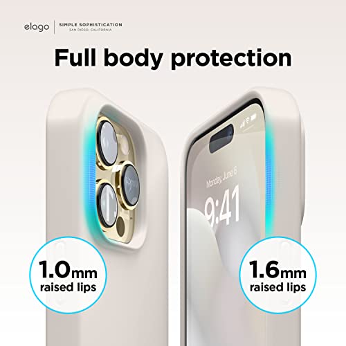 elago Compatible with iPhone 14 Pro Max Case, Liquid Silicone Case, Full Body Protective Cover, Shockproof, Slim Phone Case, Anti-Scratch Soft Microfiber Lining, 6.7 inch (Stone)