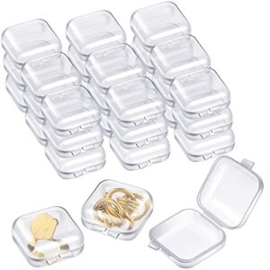 100 pack mini clear jewelry box earring organizers with hinged lid small plastic storage box for earrings chains