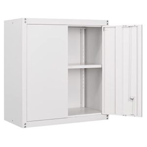 greatmeet metal storage cabinet with lock and doors,steel garage wall storage cabinet,garage upper cabinet,wall mounted metal cabinet for garage, white