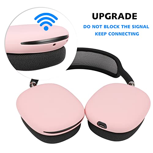 OOTSR Silicone Case Cover for AirPods Max Headphones, Anti-Scratch Ear Cups Cover and Headband Cover Accessories Skin Protector (Pink)