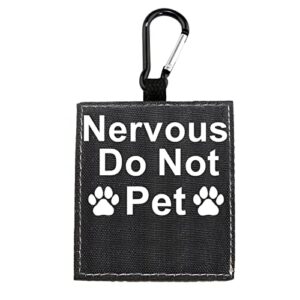 funny dog leash sleeve nervous do not pet dog leash wrap wrap alert hanging id patch tag pet birthday gift(do not pet-tag)