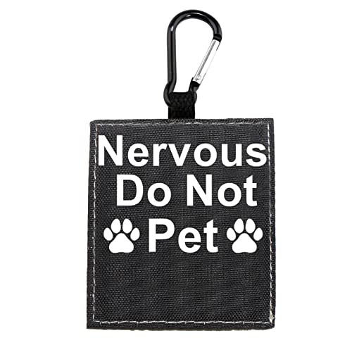 Funny Dog Leash Sleeve Nervous Do Not Pet Dog Leash Wrap Wrap Alert Hanging ID Patch Tag Pet Birthday Gift(Do Not Pet-Tag)