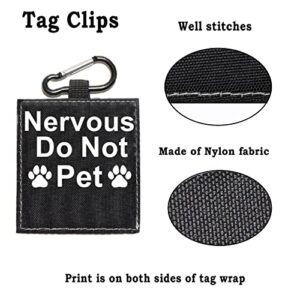 Funny Dog Leash Sleeve Nervous Do Not Pet Dog Leash Wrap Wrap Alert Hanging ID Patch Tag Pet Birthday Gift(Do Not Pet-Tag)