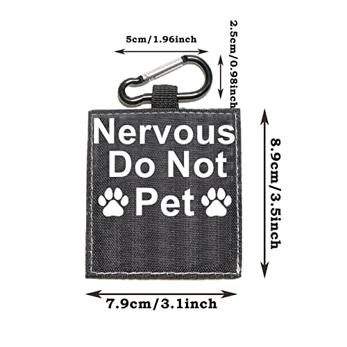 Funny Dog Leash Sleeve Nervous Do Not Pet Dog Leash Wrap Wrap Alert Hanging ID Patch Tag Pet Birthday Gift(Do Not Pet-Tag)