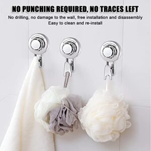 OOTSR Suction Cup Hooks,Silver Heavy Duty Vacuum Suction Cup Hooks Removable Strong Window Glass Door Suction Hangers Kitchen Bathroom Shower Wall Hooks for Towel Loofah Utensils Wreath - 2 Pcs