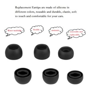 6 Pairs Silicone Ear Tips for Galaxy Buds Pro,Earbud Tips Compatible with Samsung Galaxy Buds Pro SM-R190 Black S/M/L