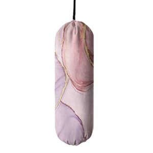 WAWEKMUZ Cute Plastic Bag Holder,Pink Marble,Grocery Bags Dispenser,Shopping Bag Organizer,Gifts for Kitchen Decor