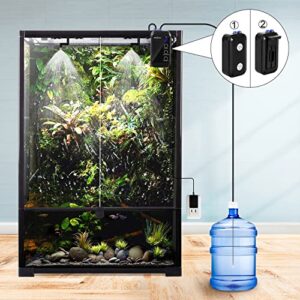 REPTI ZOO Reptile Humidifier, Mini Automatic Misting System for Reptile Terrariums, Rainforest Spray System with Adjustable Spray Nozzles