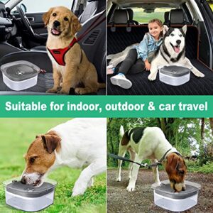 Decflow 2L Dog Water Bowl, Large Capacity Spill Proof Anti-Choking No Spill Bowl with Slow Feeder, Vehicle Carried Travel for Dogs, Cats & Pets.