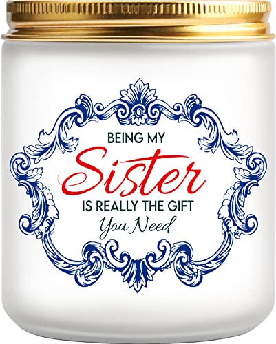 Lavender Scented Candle, Sister Gifts from Sister Brother, Birthday Gifts for Sister, Best Sister Gifts for Sisters, Big, Little Sister, Friend, Sibling, Bestie, BFF, Christmas Thanksgiving