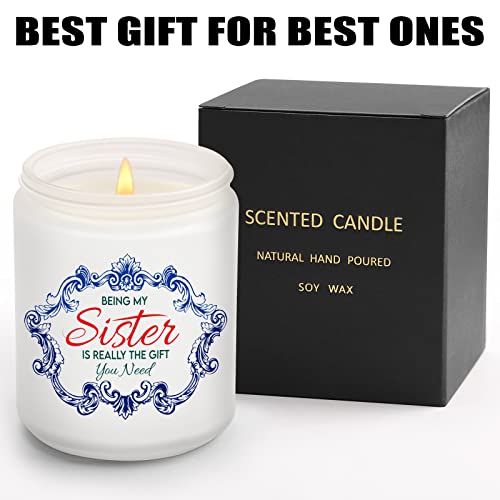 Lavender Scented Candle, Sister Gifts from Sister Brother, Birthday Gifts for Sister, Best Sister Gifts for Sisters, Big, Little Sister, Friend, Sibling, Bestie, BFF, Christmas Thanksgiving