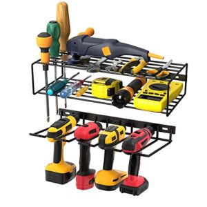 power tool organizer, garage tool organizers and storage, wall mount style for power tool drill as heavy duty tool shelf & tool rack, removable design,suitable for garage, workshop and warehouse