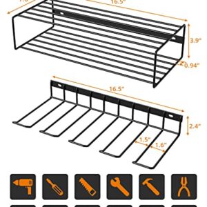 Power Tool Organizer, Garage Tool Organizers and Storage, Wall Mount Style for Power Tool Drill as Heavy Duty Tool Shelf & Tool Rack, Removable Design,Suitable for Garage, Workshop and Warehouse