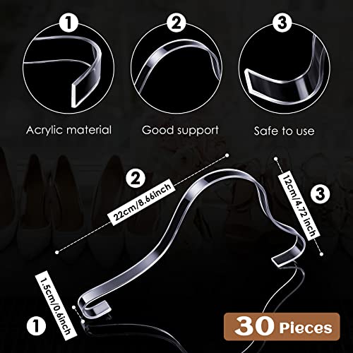 Patelai Acrylic Display Sandal Clear Shoes Display Insert Acrylic Shoe Display Stand for Women Shoe Display Home Retail Shop (30 Pcs)