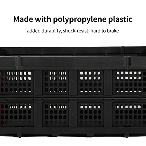 ROTIHOMESYS 60L Collapsible Storage Bins - Durable Plastic Folding Utility Crates, Solid Wall Stackable Containers, Collapsible Laundry Black Baskets for home improvement, No Lid