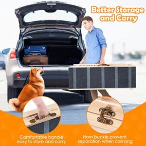 Pet Ramp, Upgrade Cat & Dog Ramp for Bed/Couch/Car with Non-Slip-5 Layer, 6 Adjustable Height Folding Pet Ramp for Small /Older Dogs Up to 200 LBS (Upgraded, 41.5" x 14.4")