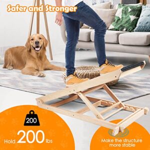 Pet Ramp, Upgrade Cat & Dog Ramp for Bed/Couch/Car with Non-Slip-5 Layer, 6 Adjustable Height Folding Pet Ramp for Small /Older Dogs Up to 200 LBS (Upgraded, 41.5" x 14.4")