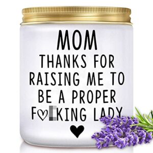 mom candle gifts for mom birthday mothers day gifts for mom from daughter, 7oz funny long lasting lavender scented candles, happy christmas bday thanksgiving day presents for mother from daughter