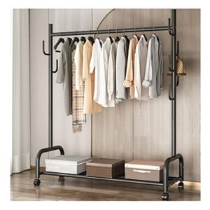 tcxssl industrial pipe clothing rack clothing racks on wheels, retail clothes rack rolling racks for hanging clothes rustic heavy duty clothes rack (color : black, size : 100 * 37 * 154cm)