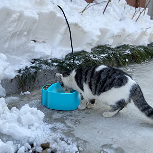 Heated Water Bowl for Dog & Cat, Outdoor Heated Dog Bowl Provides Drinkable Water in Winter, Heated Pet Bowl for Outside, Smart Thermal-Dish for Rabbit, Chicken, Duck, Squirrel, 0.8 Gallon 35 Watts