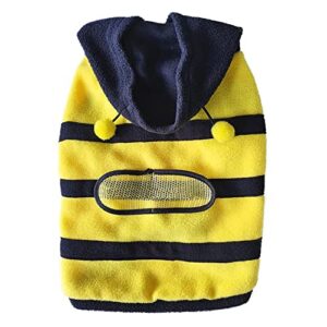 Dog Bee Costume Pet Cute Coat Puppy Clothes Cat Bumblebee Apparel with Hoodies for Small and Medium Dog (XL)