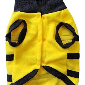 Dog Bee Costume Pet Cute Coat Puppy Clothes Cat Bumblebee Apparel with Hoodies for Small and Medium Dog (XL)
