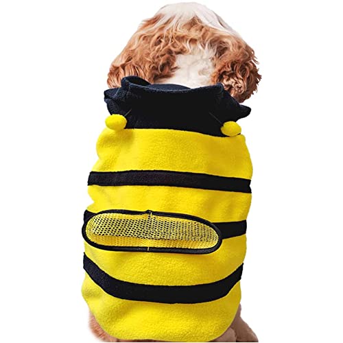Dog Bee Costume Pet Cute Coat Puppy Clothes Cat Bumblebee Apparel with Hoodies for Small and Medium Dog (XL)