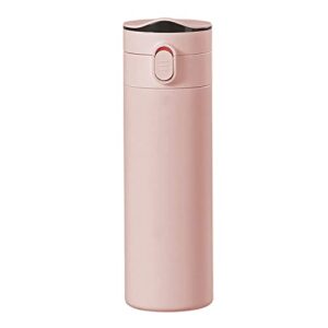17pinhut insulated bottle stainless steel vacuum water cup with enamel interior for sports and travel, 13.4 oz, pink