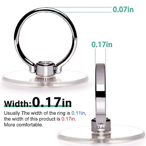 Clear Phone Ring Holder - EI Sonador Cell Phone Ring Holder Transparent Stand Finger Grip (2 Silver)