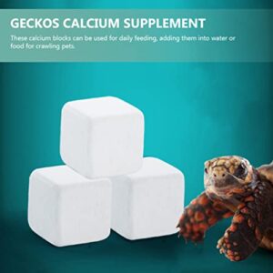 Mipcase Reptile Calcium 10pcs Professional Reptile Tank Substrate Calcium Cubes Safe Turtle Grinding Blocks (White) Aquarium