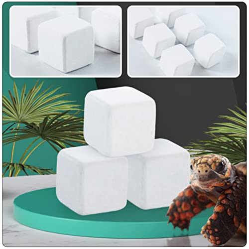 Mipcase Reptile Calcium 10pcs Professional Reptile Tank Substrate Calcium Cubes Safe Turtle Grinding Blocks (White) Aquarium