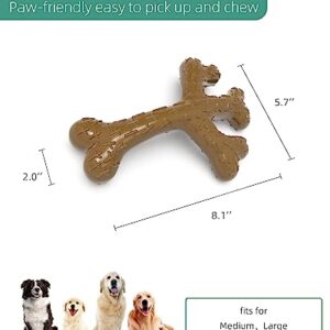 Boutiray Dog Chew Toy for Aggressive Chewers Real Bacon Flavor Nylon Bone Durable Sturdy Tough Dogs Toys Teething Cleaning Stick for Large Medium Breeds