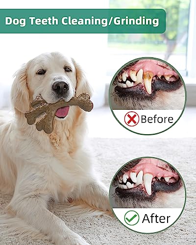 Boutiray Dog Chew Toy for Aggressive Chewers Real Bacon Flavor Nylon Bone Durable Sturdy Tough Dogs Toys Teething Cleaning Stick for Large Medium Breeds