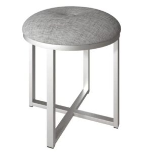 vanity stool vanity bench round - make up chair grey silver vanity stool for makeup room white chair makeup stool chair for vanity white metal vanity chair bench seat no pre-drilled holes