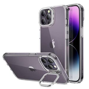esr classic kickstand case compatible with iphone 14 pro max case, clear case with stand, military-grade protection, built-in camera ring stand, scratch-resistant acrylic back, clear