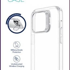 ESR Classic Kickstand Case Compatible with iPhone 14 and iPhone 13, Clear Case with Stand, Military-Grade Protection, Built-in Camera Ring Stand, Scratch-Resistant Acrylic Back, Clear