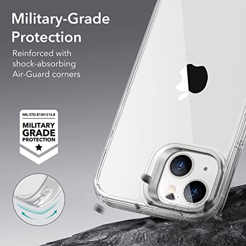 ESR Classic Kickstand Case Compatible with iPhone 14 and iPhone 13, Clear Case with Stand, Military-Grade Protection, Built-in Camera Ring Stand, Scratch-Resistant Acrylic Back, Clear