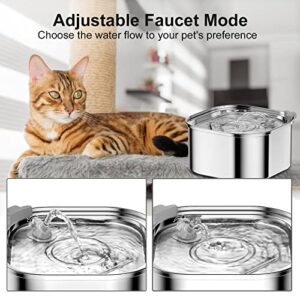 Cepheus Cat Water Fountain, 3.2L/108oz Automatic Stainless Steel Pet Fountain Dog Water Dispenser with Super Quiet Design - Ideal for Cats, Dogs, and Multiple Pets - Dishwasher Safe